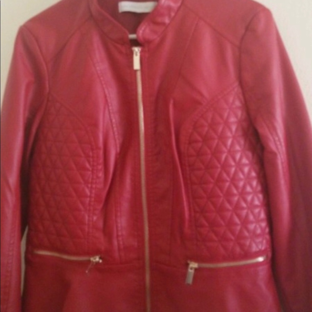 NY & C Leather Red Jacket